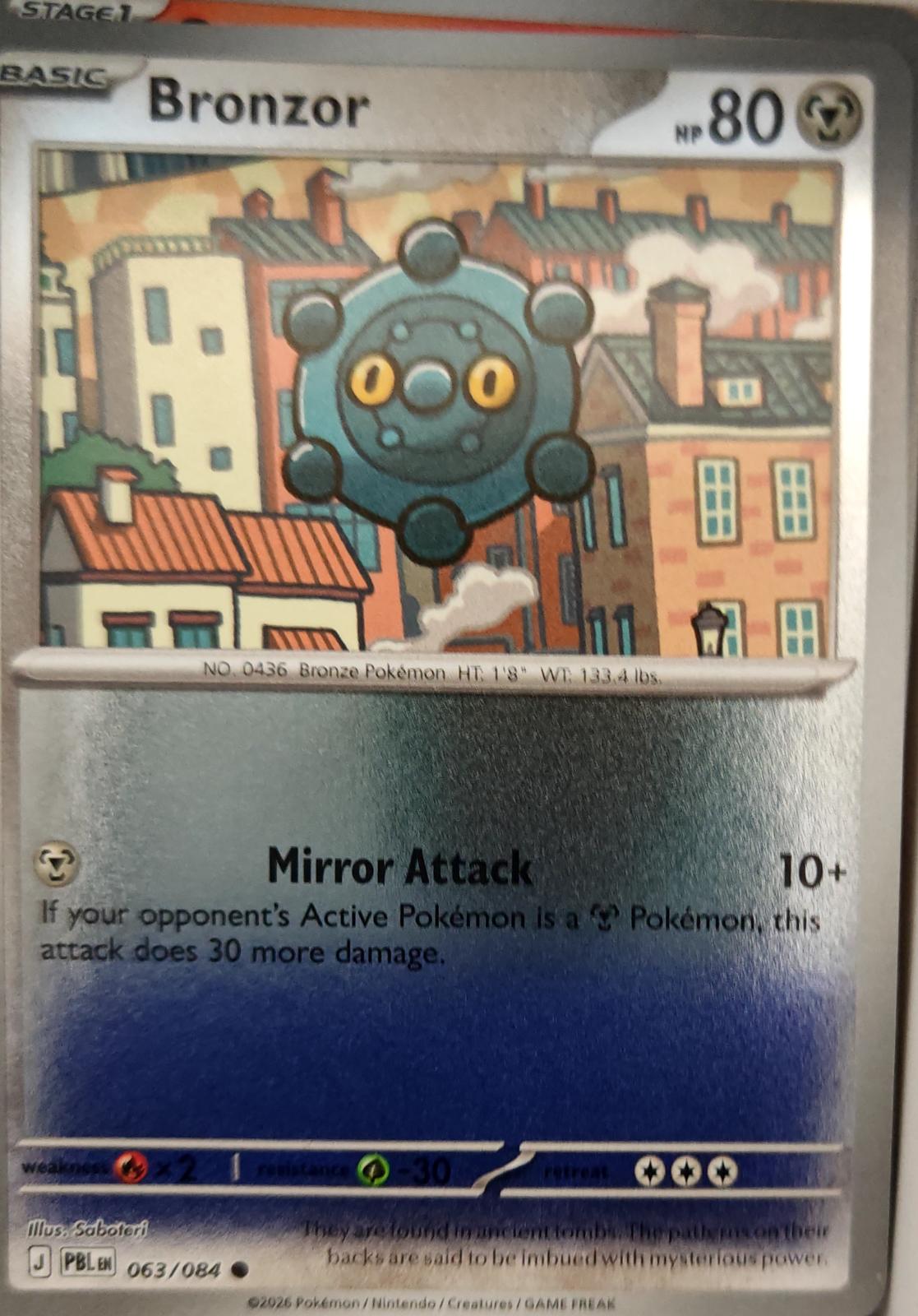 Bronzor - 063/084 - Reverse Holo - PITCH BLACK - Pokemon - Common | AA14-56