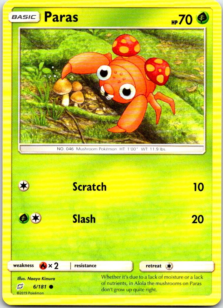 Paras - 6/181 - - TEAM UP - Pokemon - Common | AB74-30