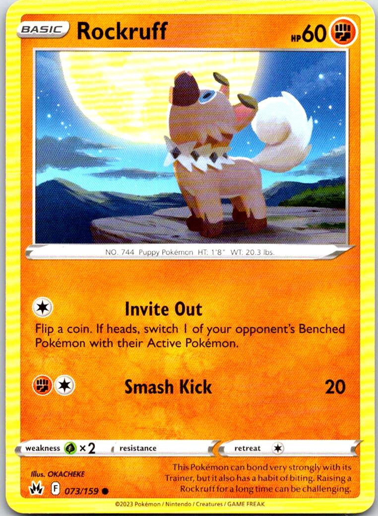 Rockruff - 073/159 - - CROWN ZENITH - Pokemon - Common | AB11-22