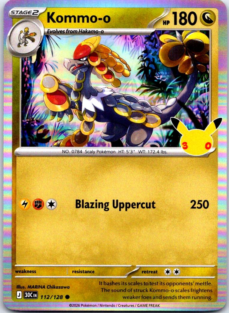 Kommo-o - 112/128 - Holo - ME: 30TH CELEBRATION - Pokemon - | AB32-27