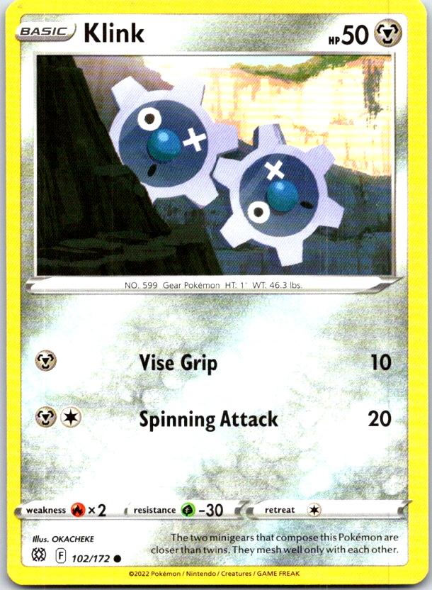 Klink - 102/172 - - BRILLIANT STARS - Pokemon - Common | AC02-35