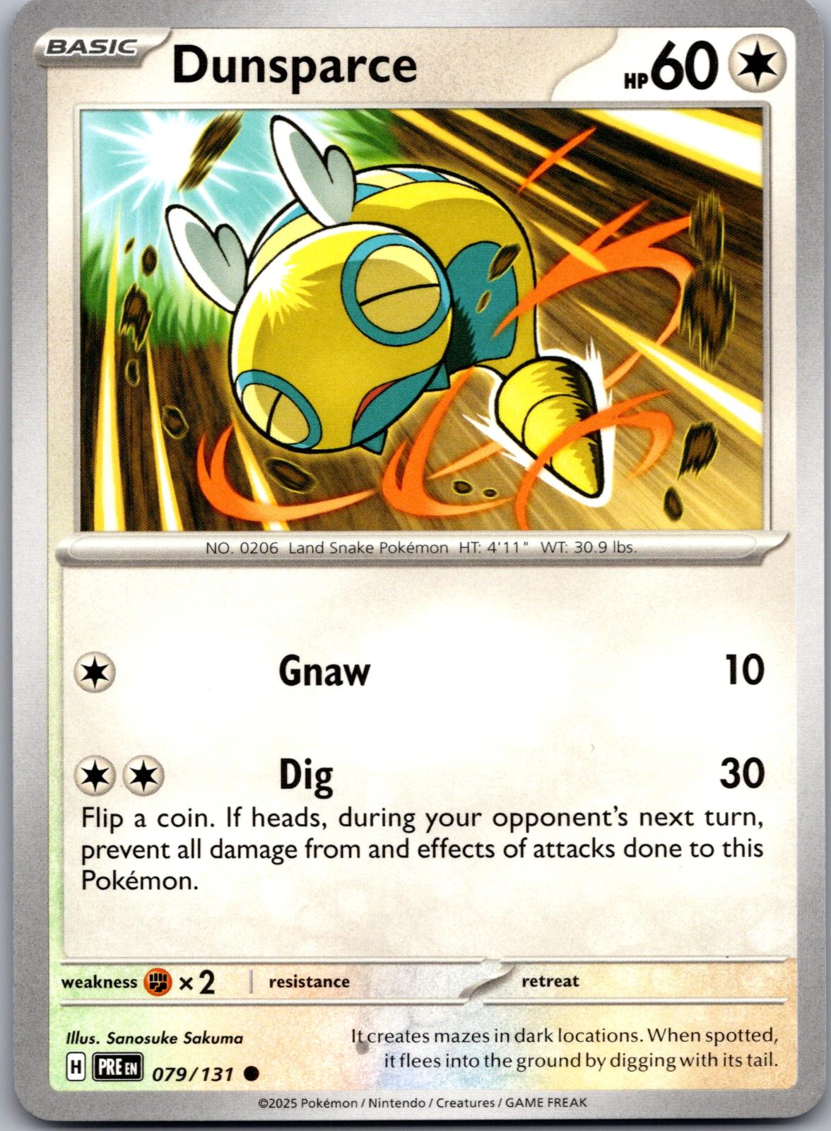 Dunsparce - 079/131 - - PRISMATIC EVOLUTIONS - Pokemon - Common | AA81-5