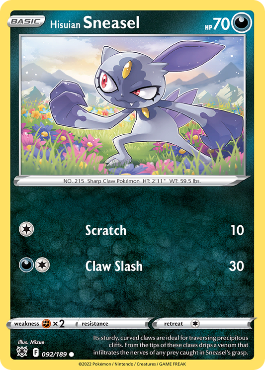 Hisuian Sneasel - 092/189 - - ASTRAL RADIANCE - Pokemon - Common | AA89-21