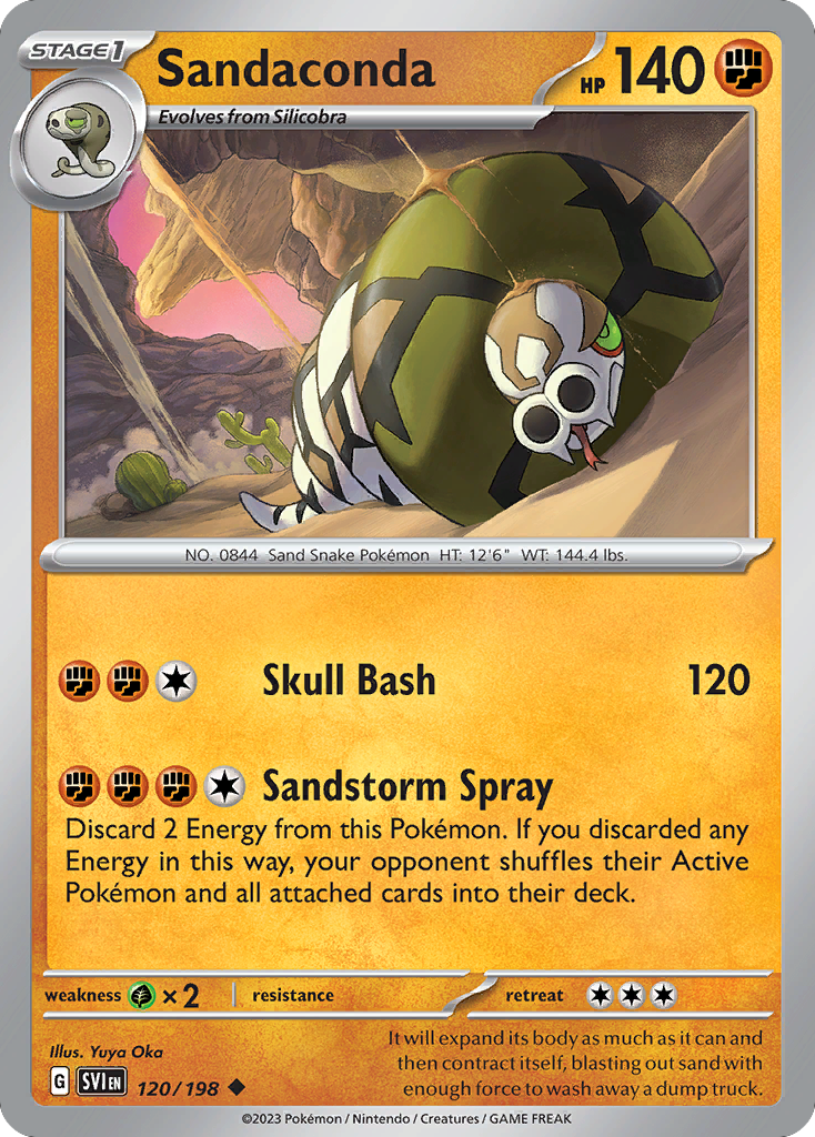 Sandaconda - 120/198 - Reverse Holo - SCARLET & VIOLET - Pokemon - | AA72-26