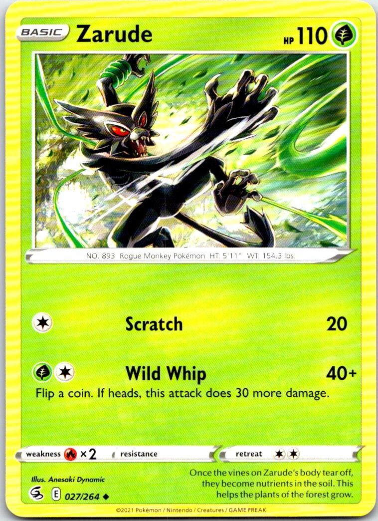 Zarude - 027/264 - - FUSION STRIKE - Pokemon - Uncommon | AB33-46