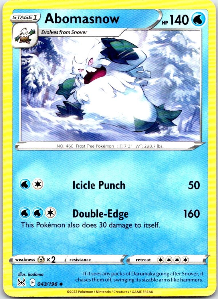 Abomasnow - 043/196 - - LOST ORIGIN - Pokemon - Uncommon | AB43-29