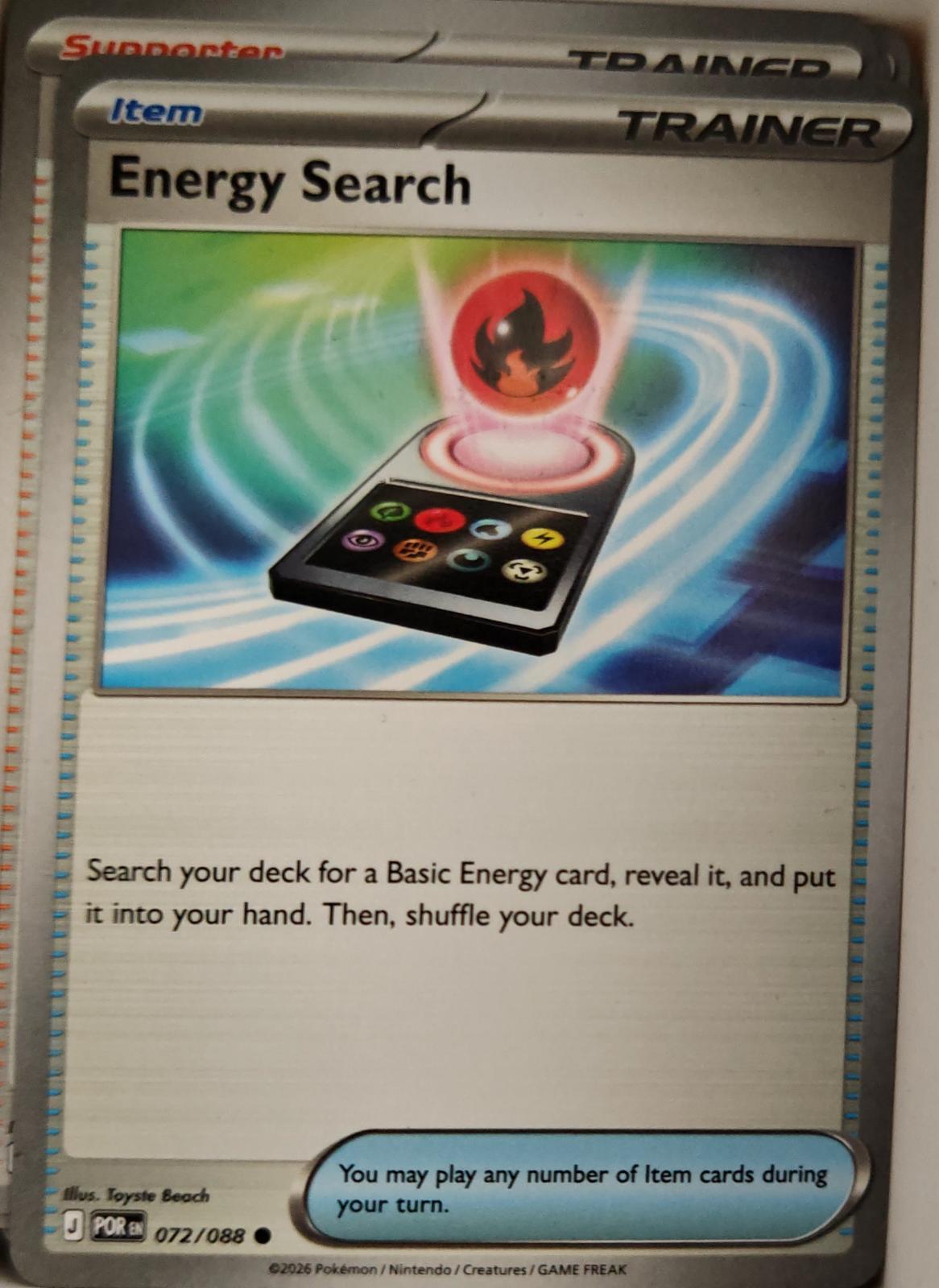 Energy Search - 072/088 - - PERFECT ORDER - Pokemon - Common | AA15-37