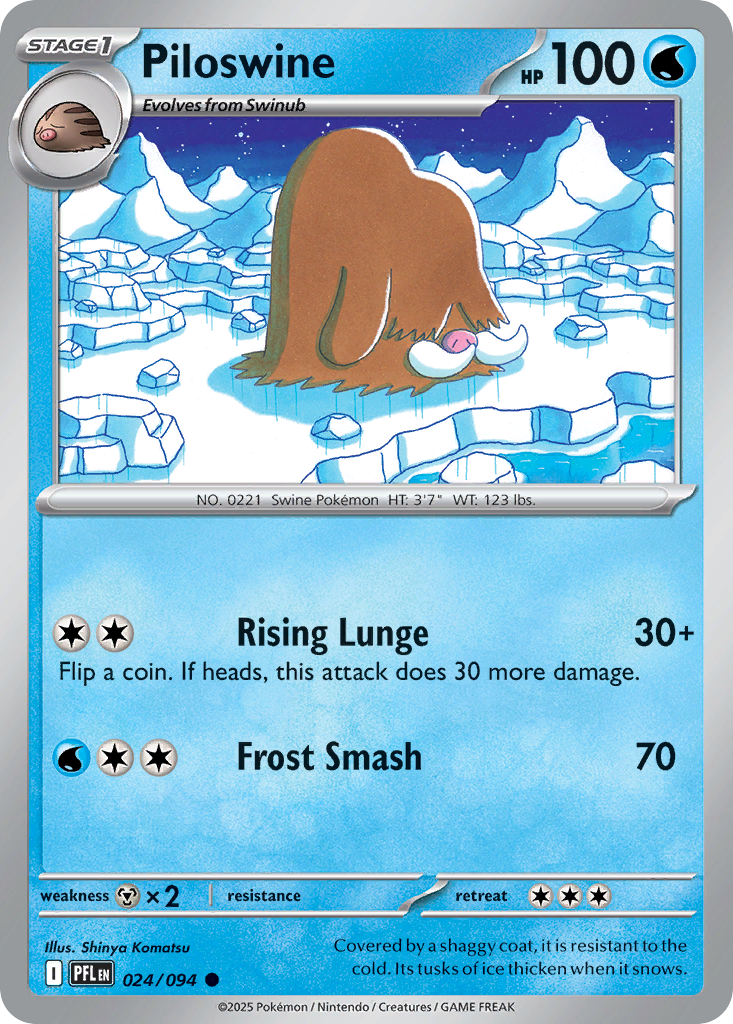 Piloswine - 024/094 - Reverse Holo - PHANTASMAL FLAMES - Pokemon - | AA119-26