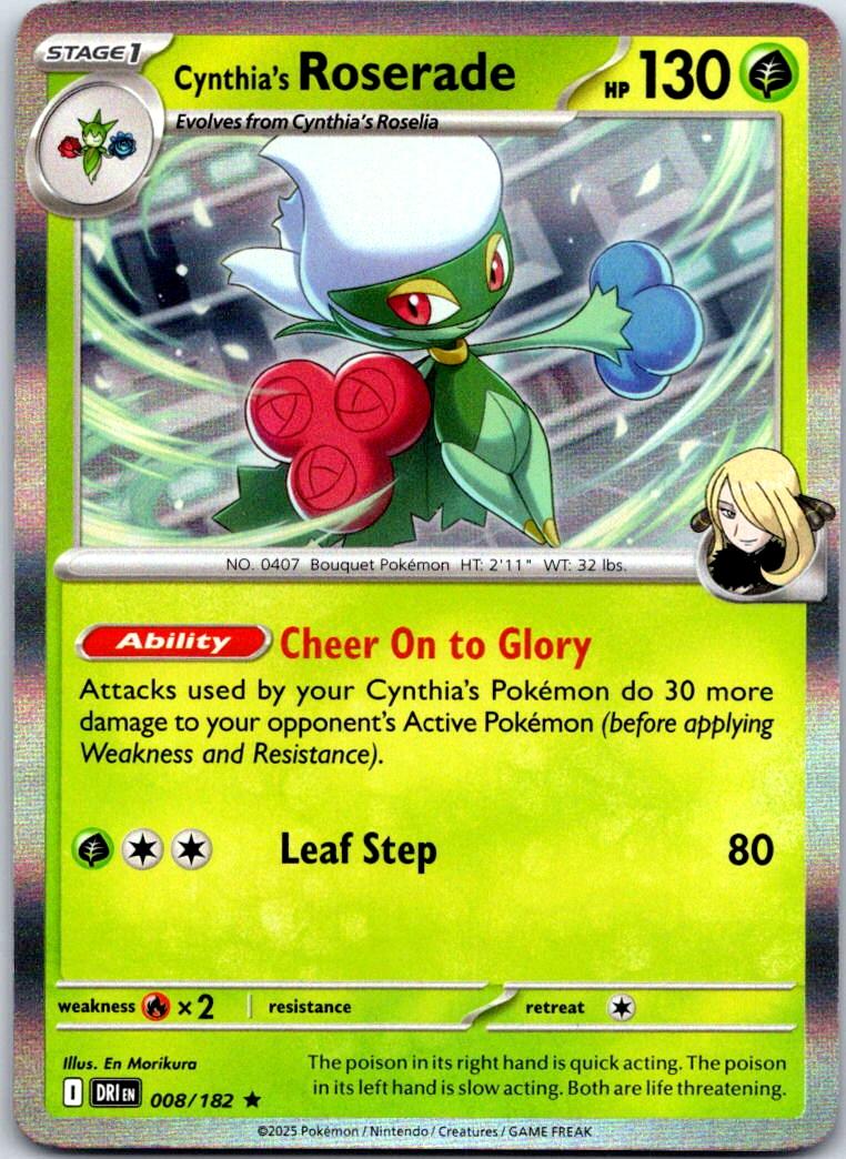 Cynthia's Roserade - 008/182 - Holo - DESTINED RIVALS - Pokemon - | AA122-12