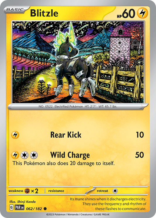 Blitzle - 062/182 - Reverse Holo - PARADOX RIFT - Pokemon - Common | AA49-12