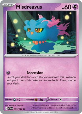 Misdreavus - 085/217 - - ASCENDED HEROES - Pokemon - Common | AA10-56