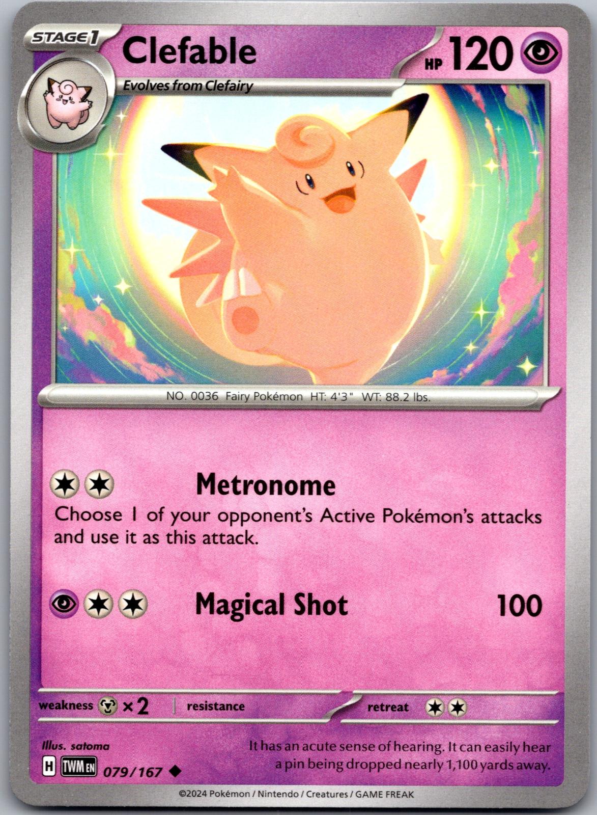 Clefable - 079/167 - - TWILIGHT MASQUERADE - Pokemon - Uncommon | AA88-44