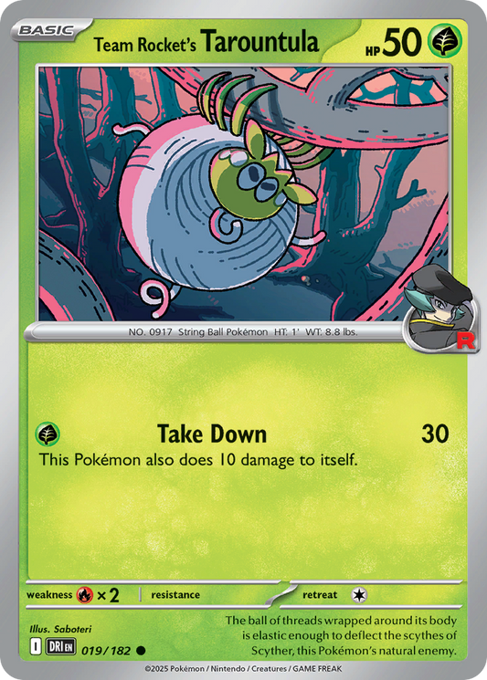 Team Rocket's Tarountula - 019/182 - - DESTINED RIVALS - Pokemon - | AA12-66