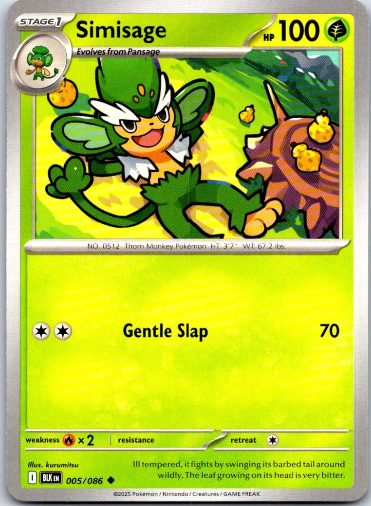 Simisage - 005/086 - - BLACK BOLT - Pokemon - Uncommon | AA107-50