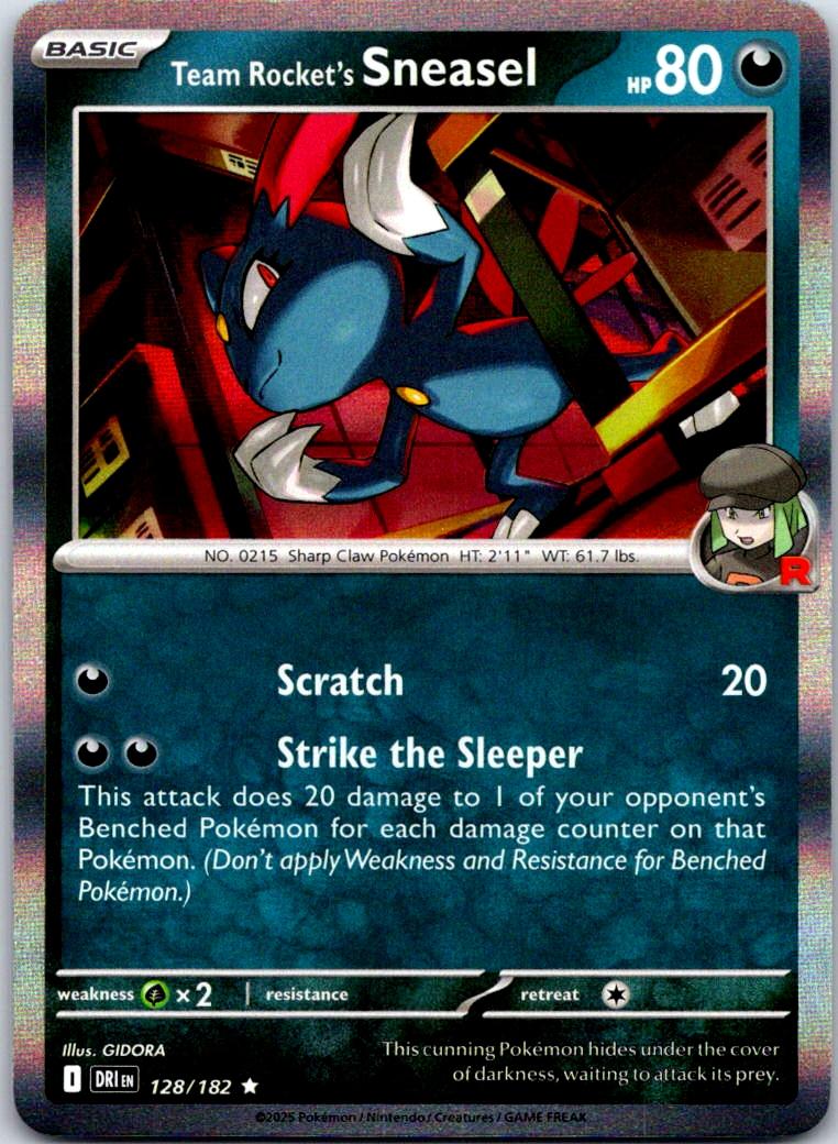 Team Rocket's Sneasel - 128/182 - Holo - DESTINED RIVALS - Pokemon - | AA122-31