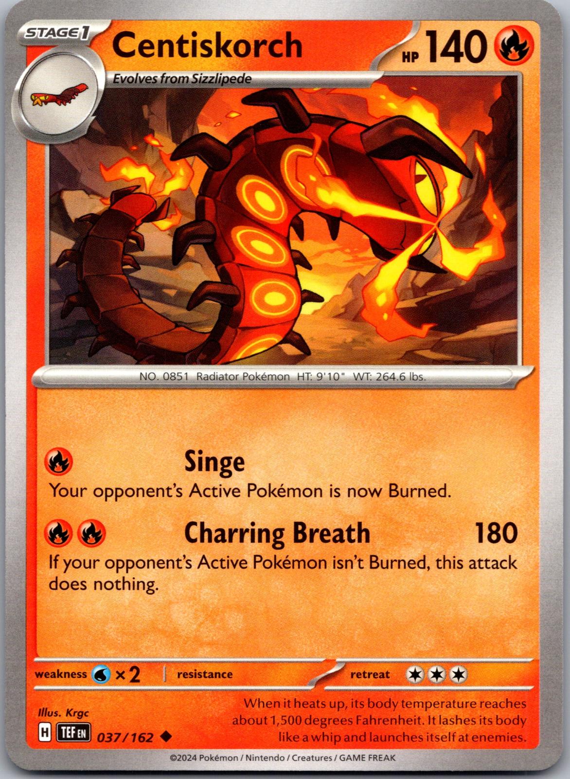 Centiskorch - 037/162 - - TEMPORAL FORCES - Pokemon - Uncommon | AA79-13