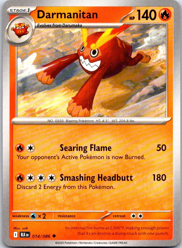 Darmanitan - 014/086 - - BLACK BOLT - Pokemon - Uncommon | AA108-23
