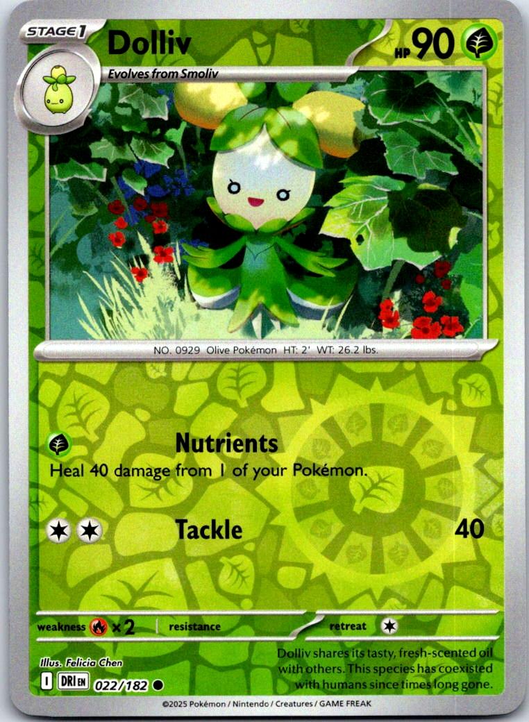 Dolliv - 022/182 - Reverse Holo - DESTINED RIVALS - Pokemon - Common | AA128-42