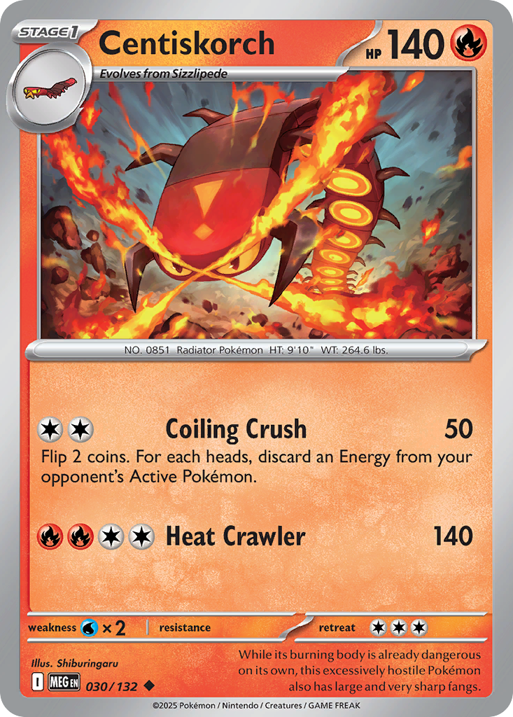 Centiskorch - 030/132 - - MEGA EVOLUTION - Pokemon - Uncommon | AA55-50