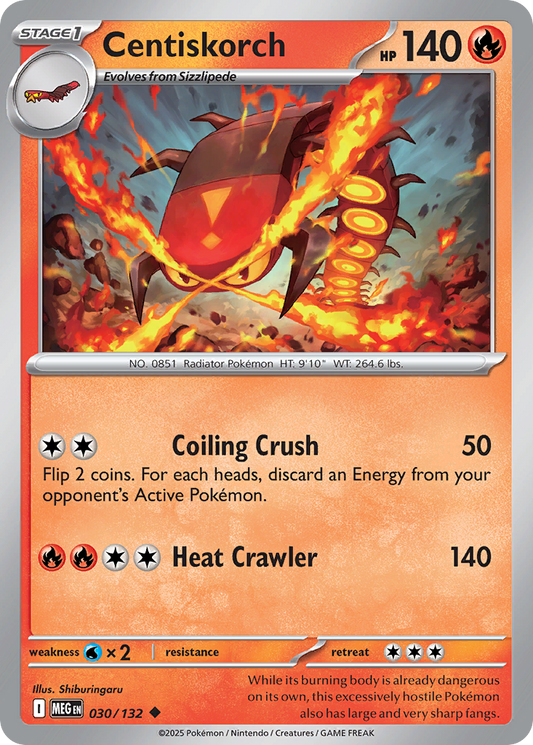 Centiskorch - 030/132 - - MEGA EVOLUTION - Pokemon - Uncommon | AA55-50