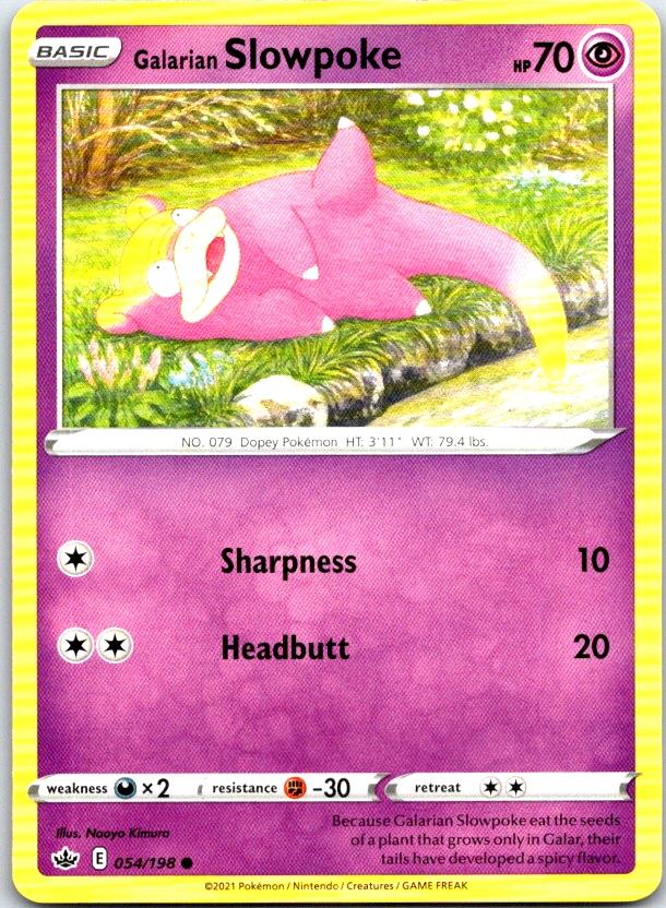 Galarian Slowpoke - 054/198 - - CHILLING REIGN - Pokemon - Common | AC17-16