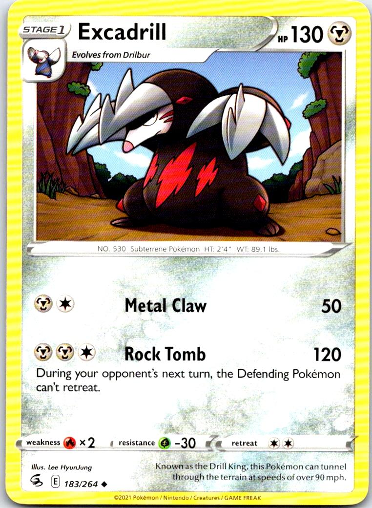 Excadrill - 183/264 - - FUSION STRIKE - Pokemon - Uncommon | AB38-12