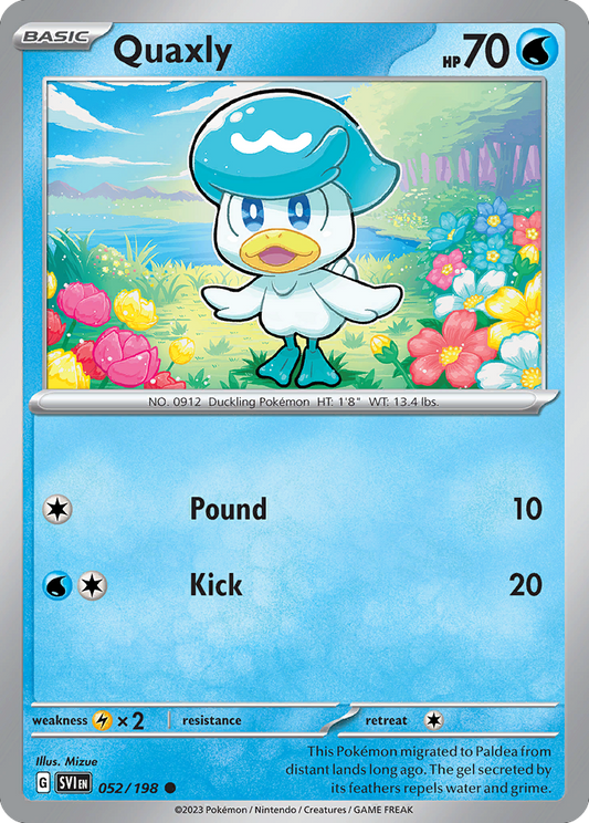 Quaxly - 052/198 - - SCARLET & VIOLET - Pokemon - Common | AA48-30