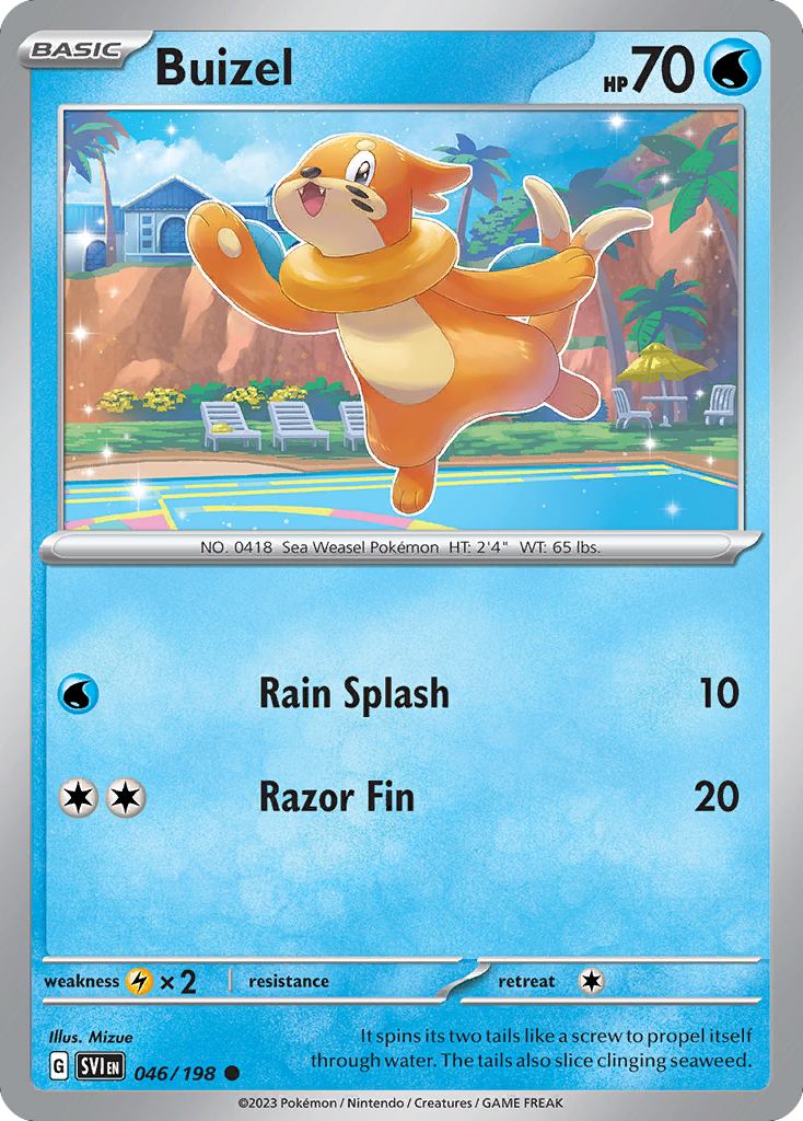 Buizel - 046/198 - Reverse Holo - SCARLET & VIOLET - Pokemon - Common | AA49-38
