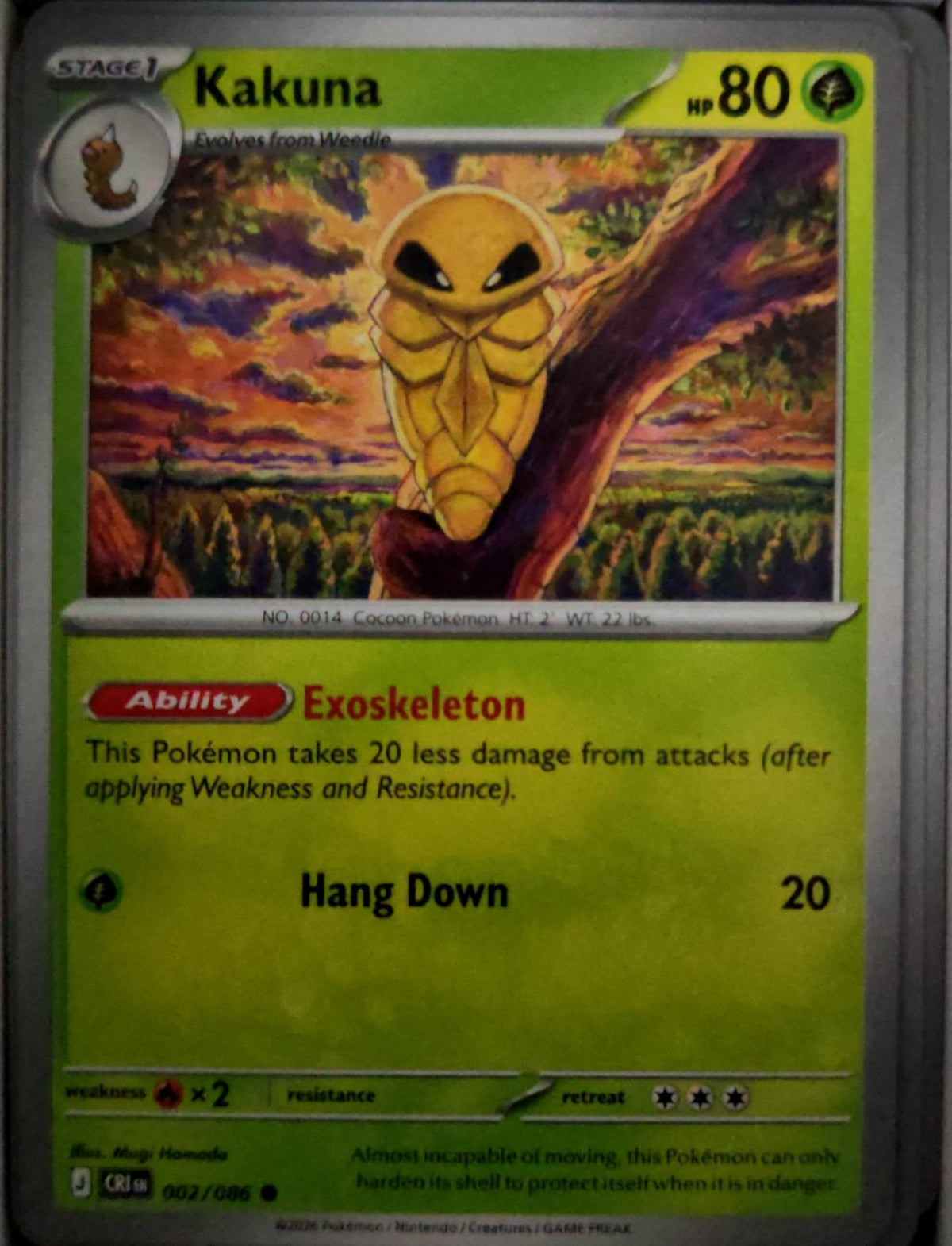 Kakuna - 002/086 - - CHAOS RISING - Pokemon - Common | AA53-47
