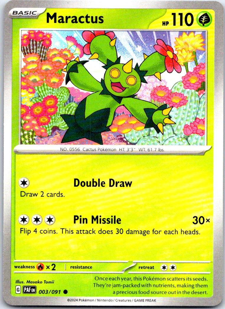 Maractus - 003/091 - - PALDEAN FATES - Pokemon - Common | AB24-15