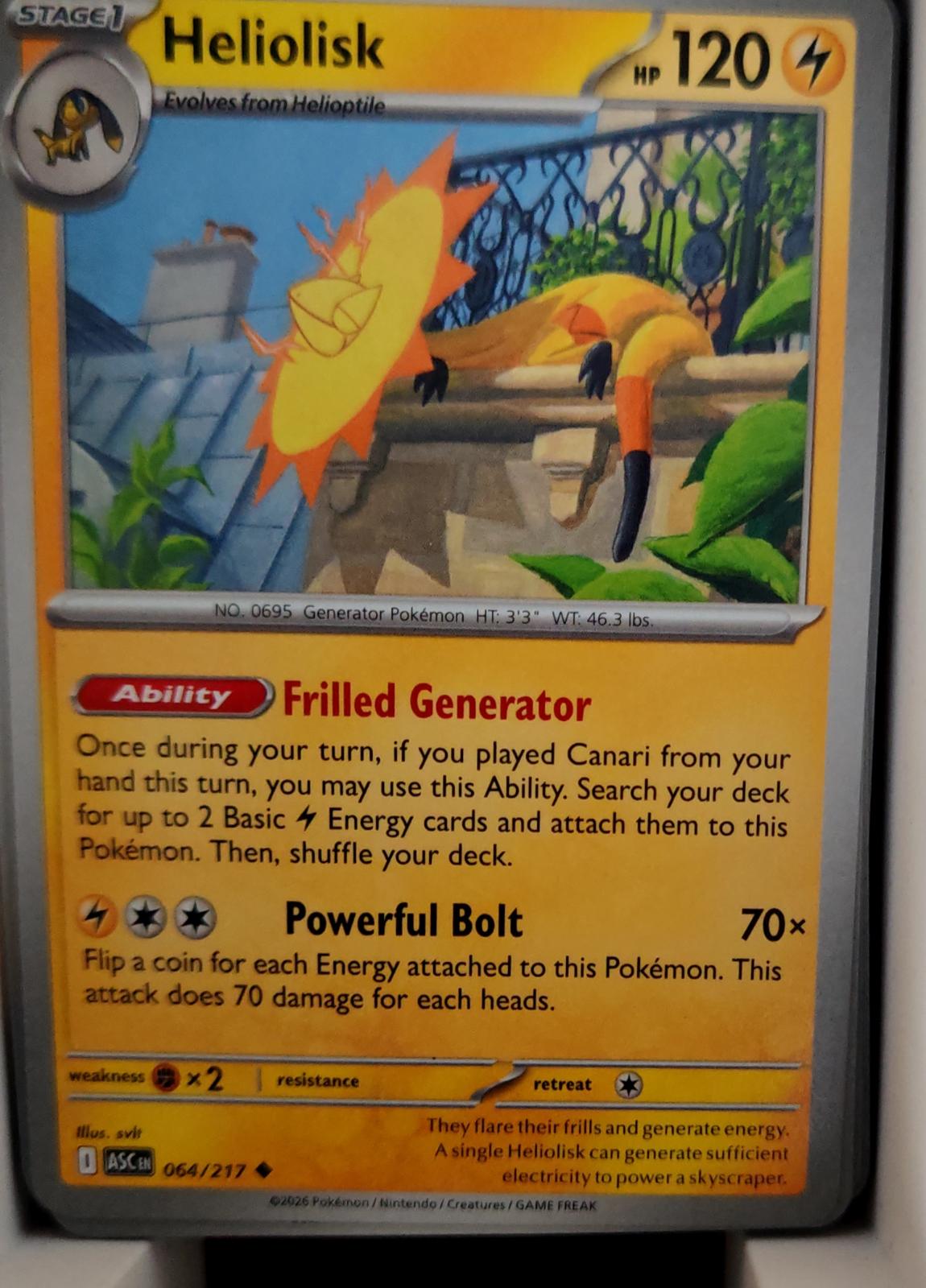 Heliolisk - 064/217 - - ASCENDED HEROES - Pokemon - Uncommon | AA45-61
