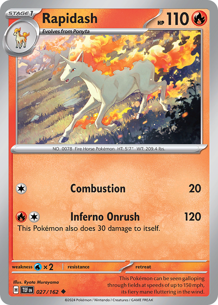 Rapidash - 027/162 - - TEMPORAL FORCES - Pokemon - Uncommon | AA23-5