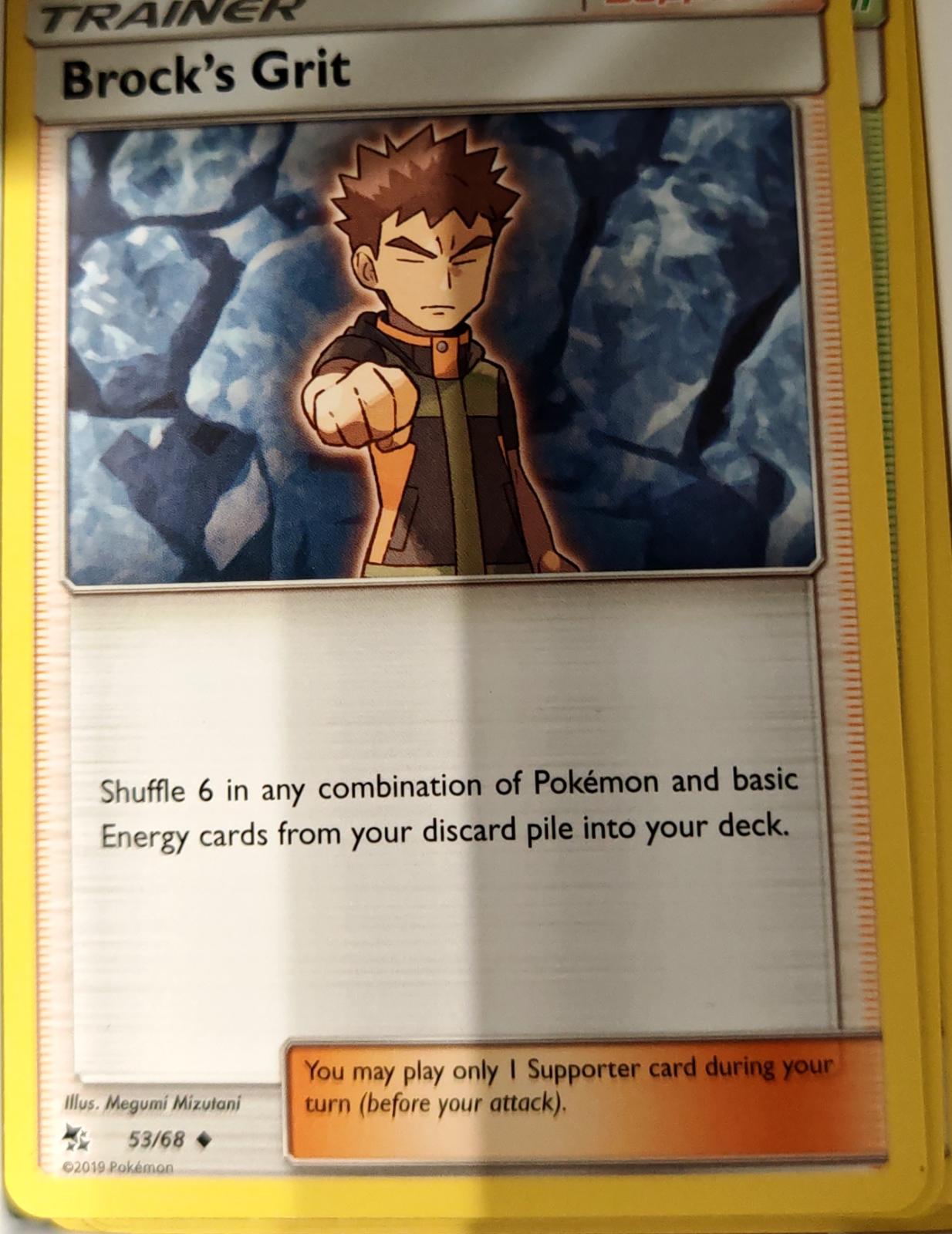 Brock's Grit - 53/68 - - HIDDEN FATES - Pokemon - Uncommon | AA70-18