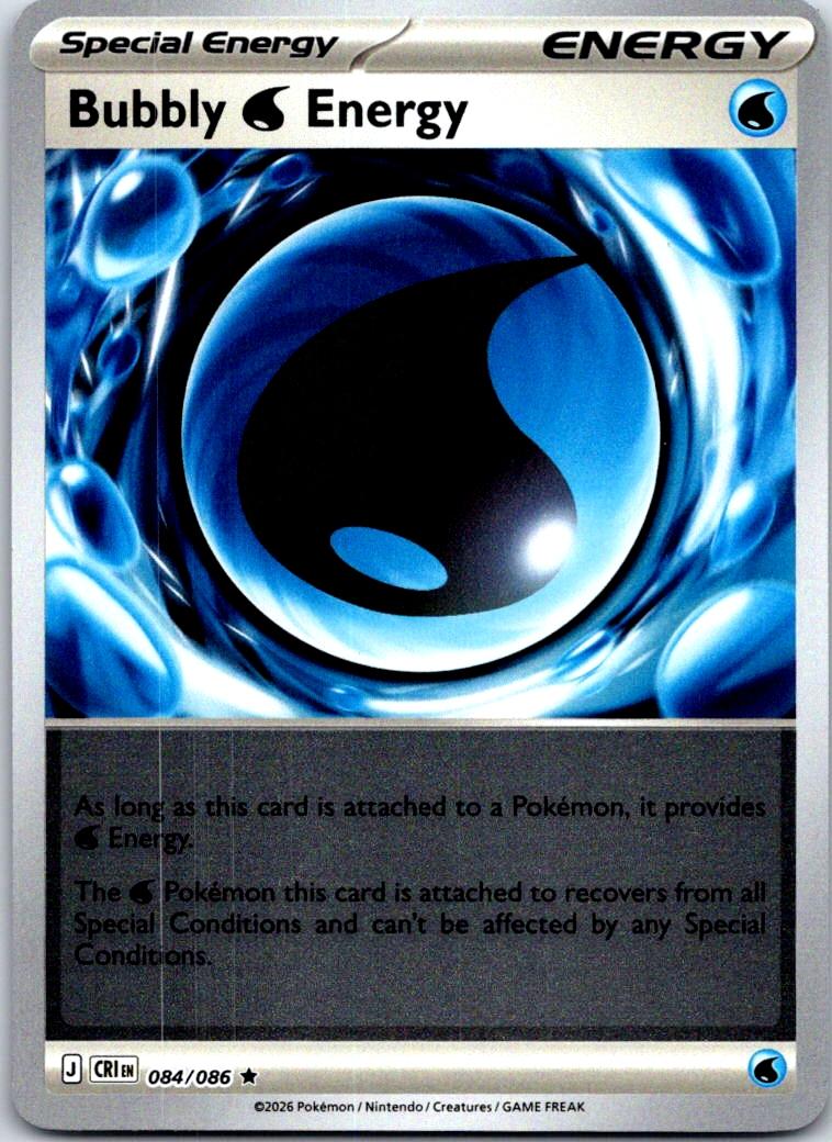 Bubbly W Energy - 084/086 - Reverse Holo - CHAOS RISING - Pokemon - | AB14-50