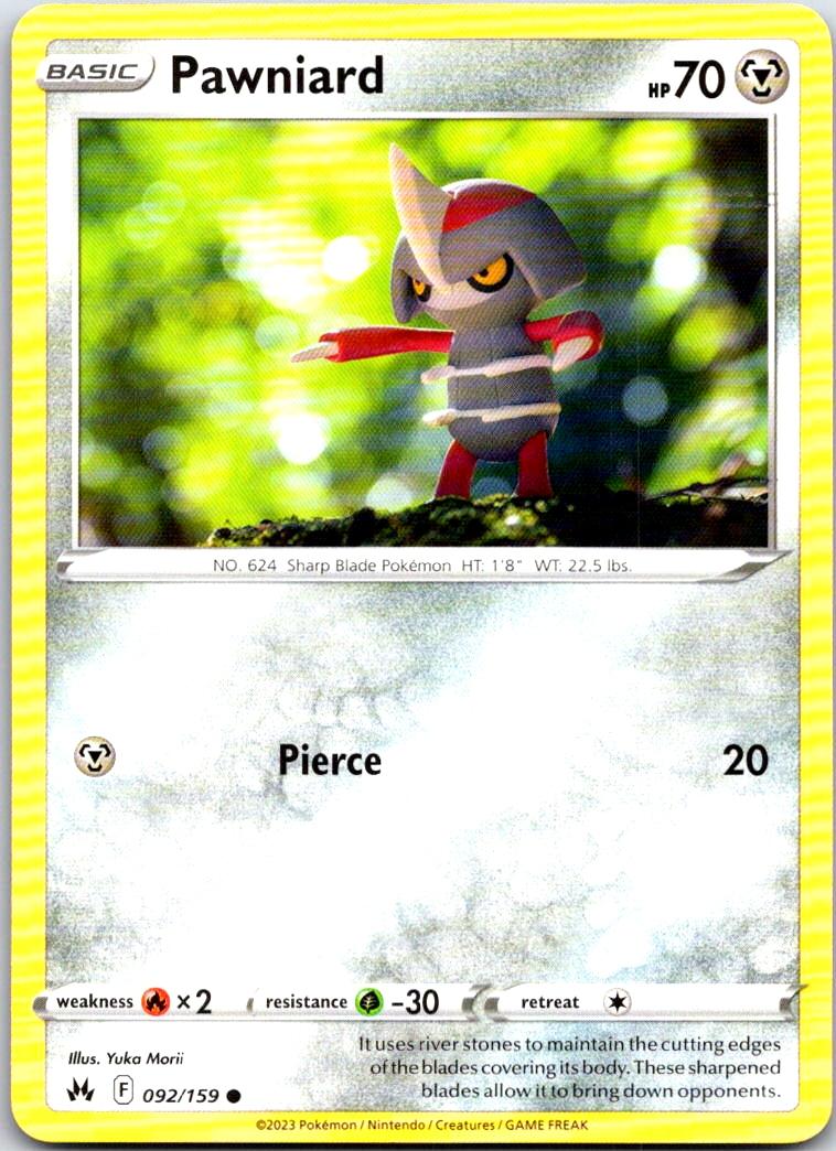 Pawniard - 092/159 - - CROWN ZENITH - Pokemon - Common | AA105-4