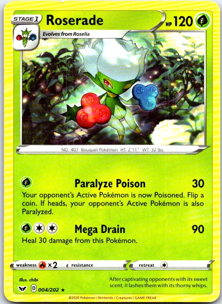 Roserade - 004/202 - - SWORD & SHIELD - Pokemon - Rare | AB86-35