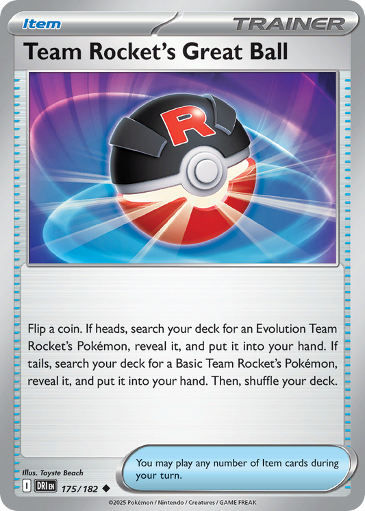 Team Rocket's Great Ball - 175/182 - - DESTINED RIVALS - Pokemon - | AA24-76