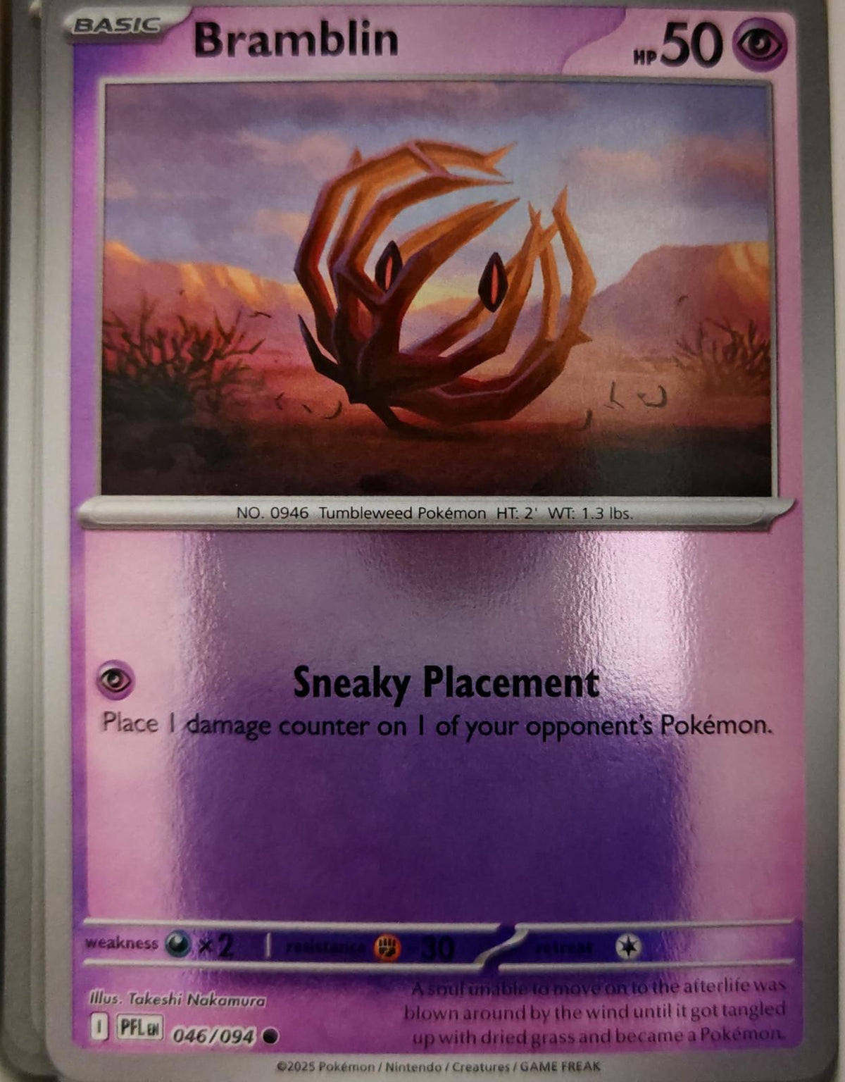 Bramblin - 046/094 - Reverse Holo - PHANTASMAL FLAMES - Pokemon - | AA26-47
