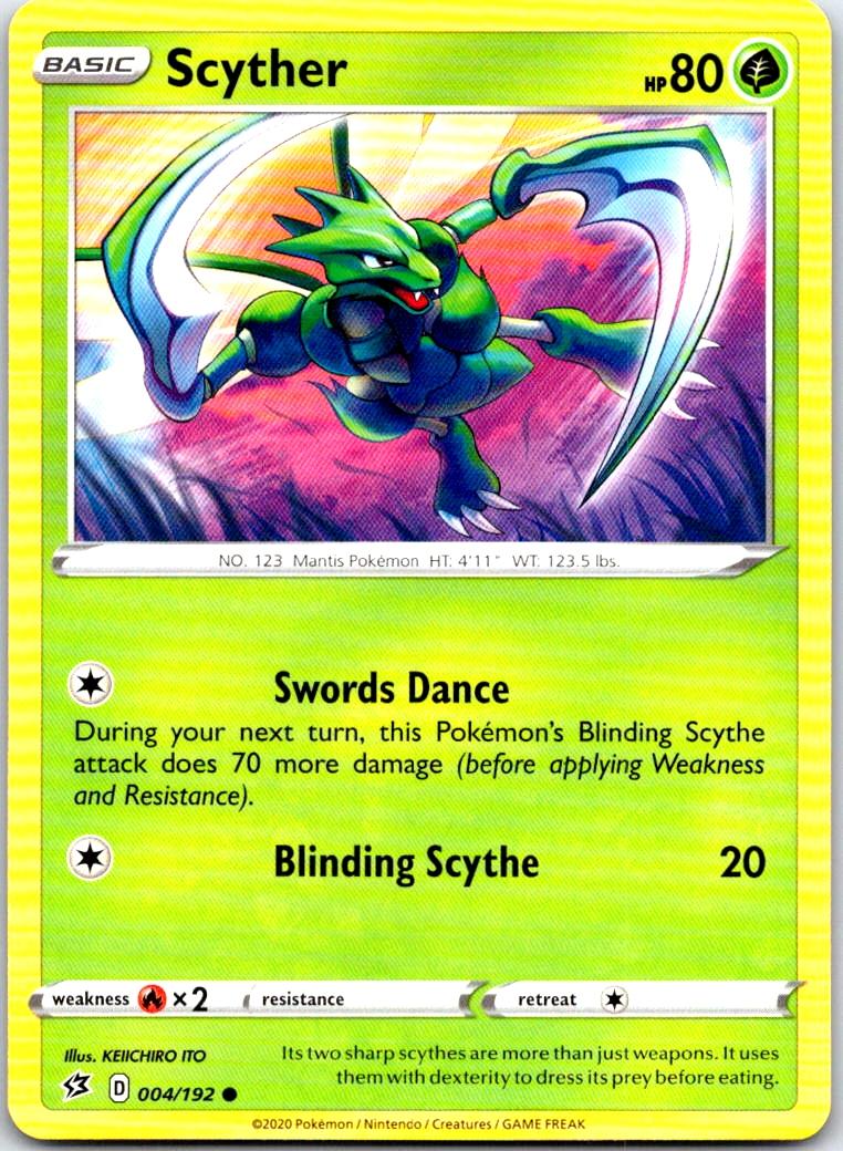 Scyther - 004/192 - - REBEL CLASH - Pokemon - Common | AB79-16