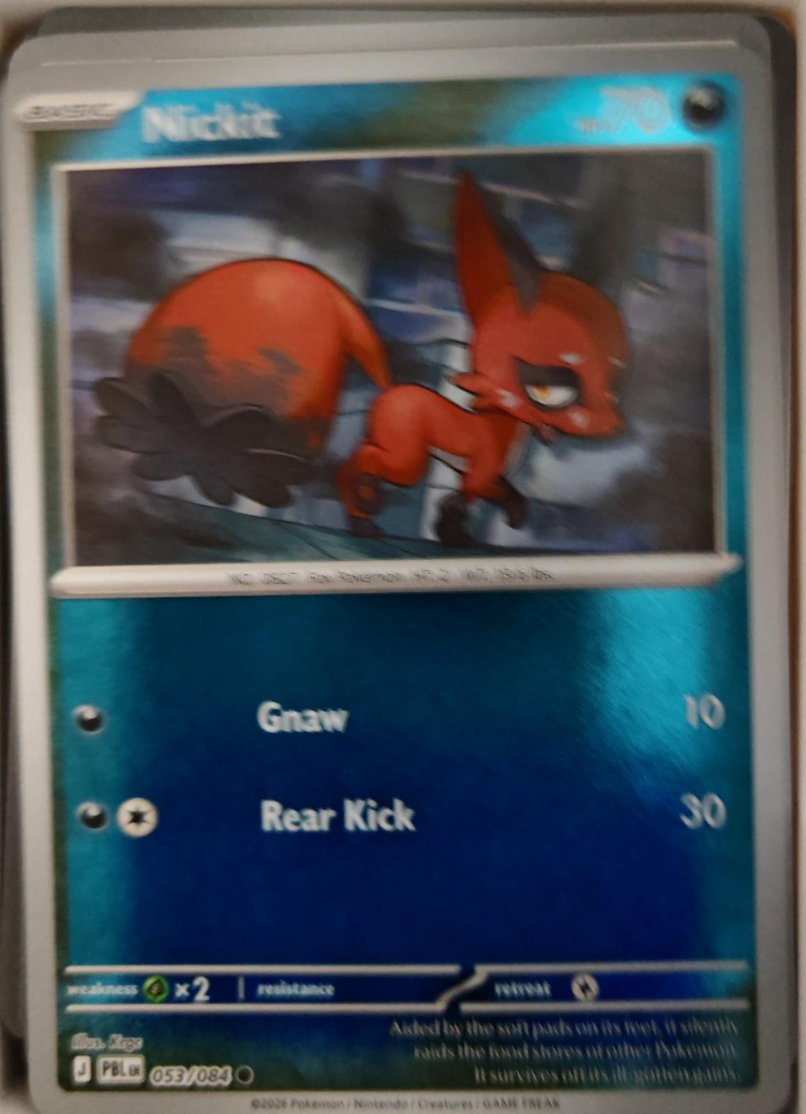 Nickit - 053/084 - Reverse Holo - PITCH BLACK - Pokemon - Common | AA25-56
