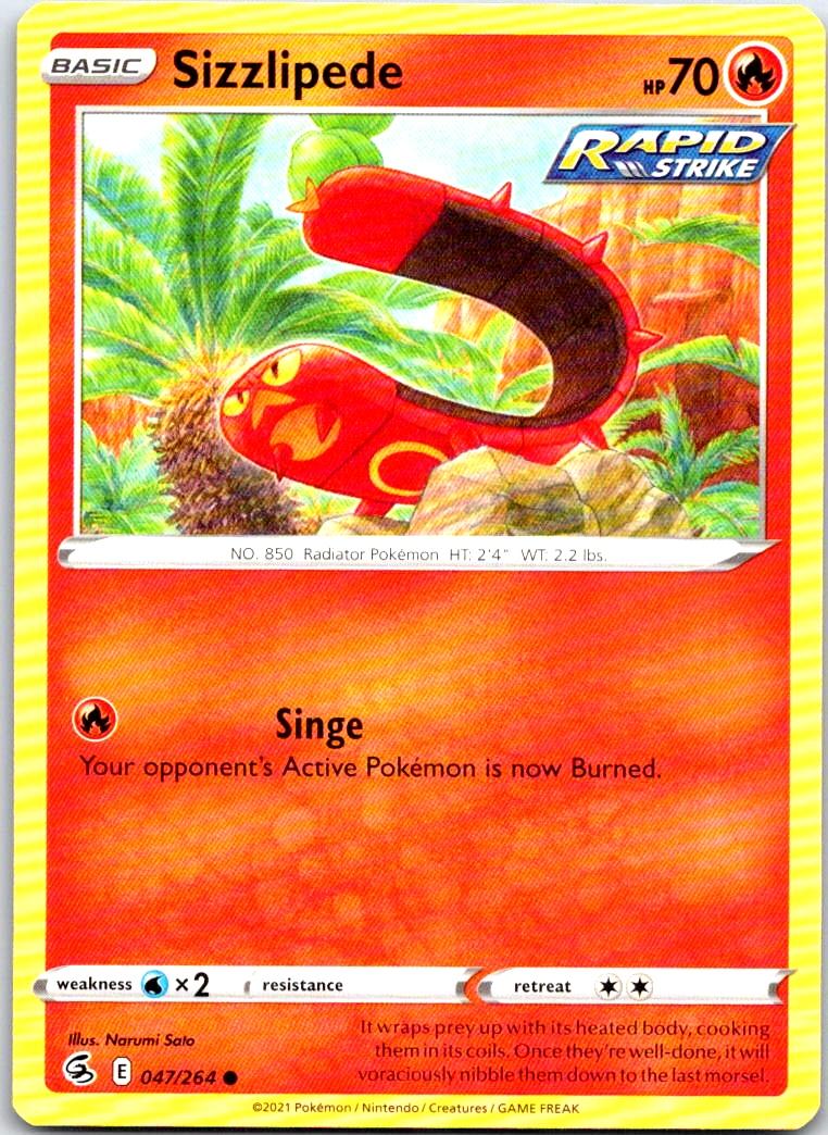 Sizzlipede - 047/264 - - FUSION STRIKE - Pokemon - Common | AB34-20