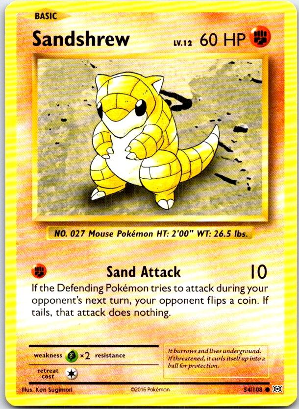 Sandshrew - 54/108 - - EVOLUTIONS - Pokemon - Common | AB98-46