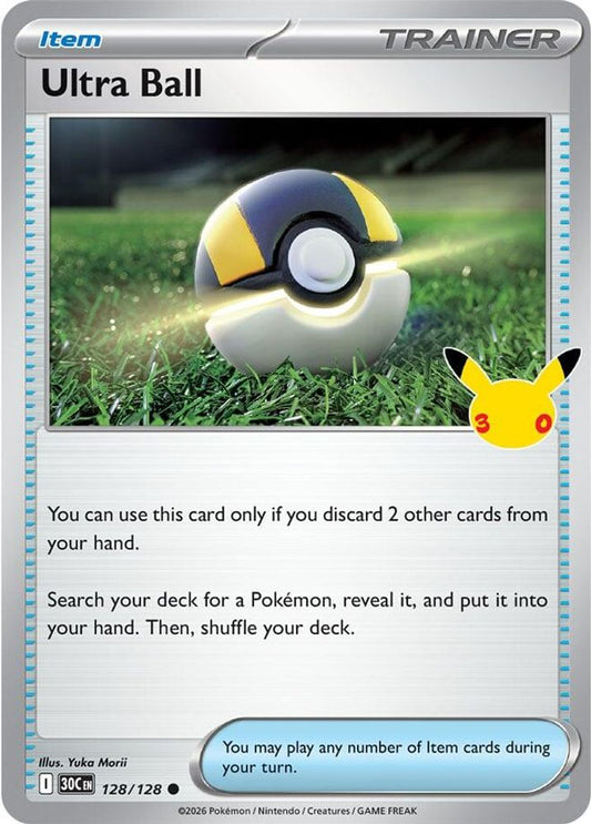 Ultra Ball - 128/128 - Holo - ME: 30TH CELEBRATION - Pokemon - Common | AA96-20