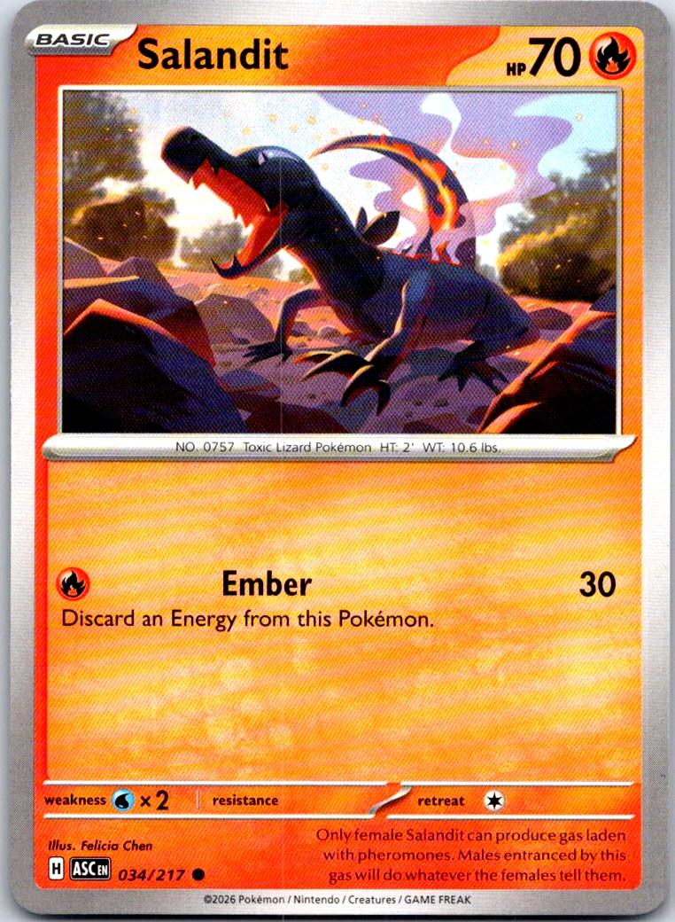 Salandit - 034/217 - - ASCENDED HEROES - Pokemon - Common | AA110-5