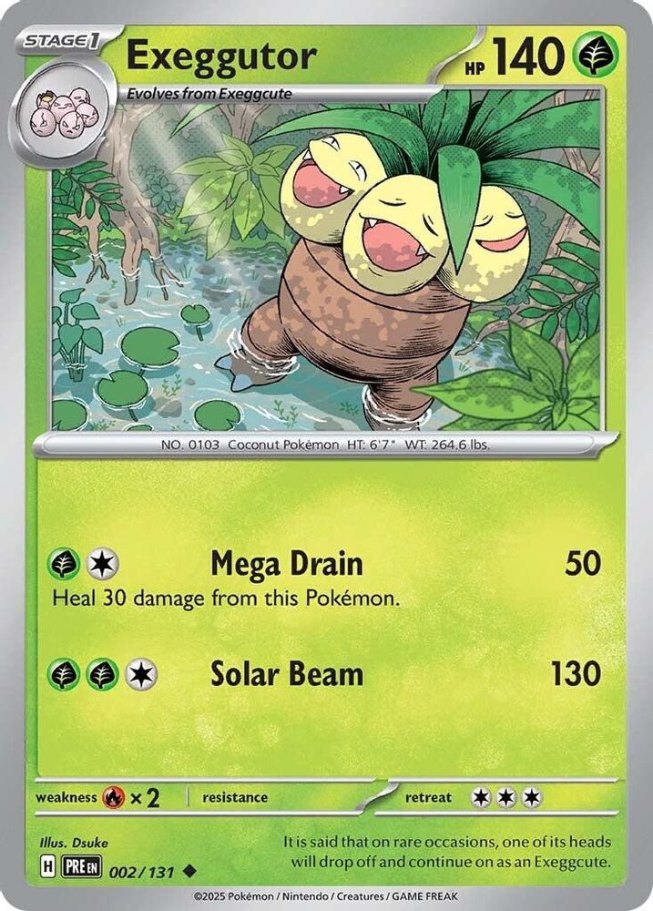 Exeggutor - 002/131 - - PRISMATIC EVOLUTIONS - Pokemon - Uncommon | AA27-100