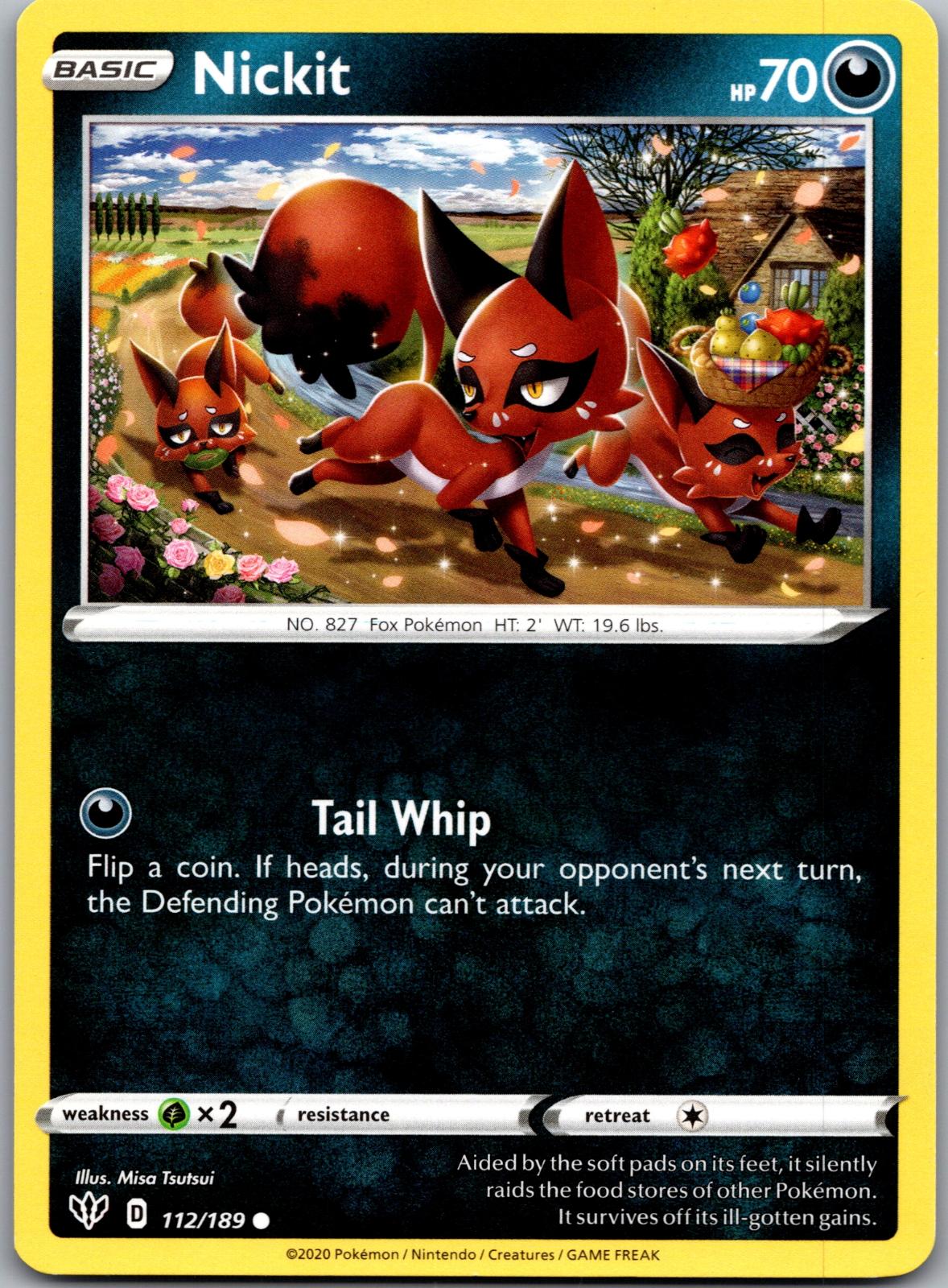 Nickit - 112/189 - - DARKNESS ABLAZE - Pokemon - Common | AA90-30