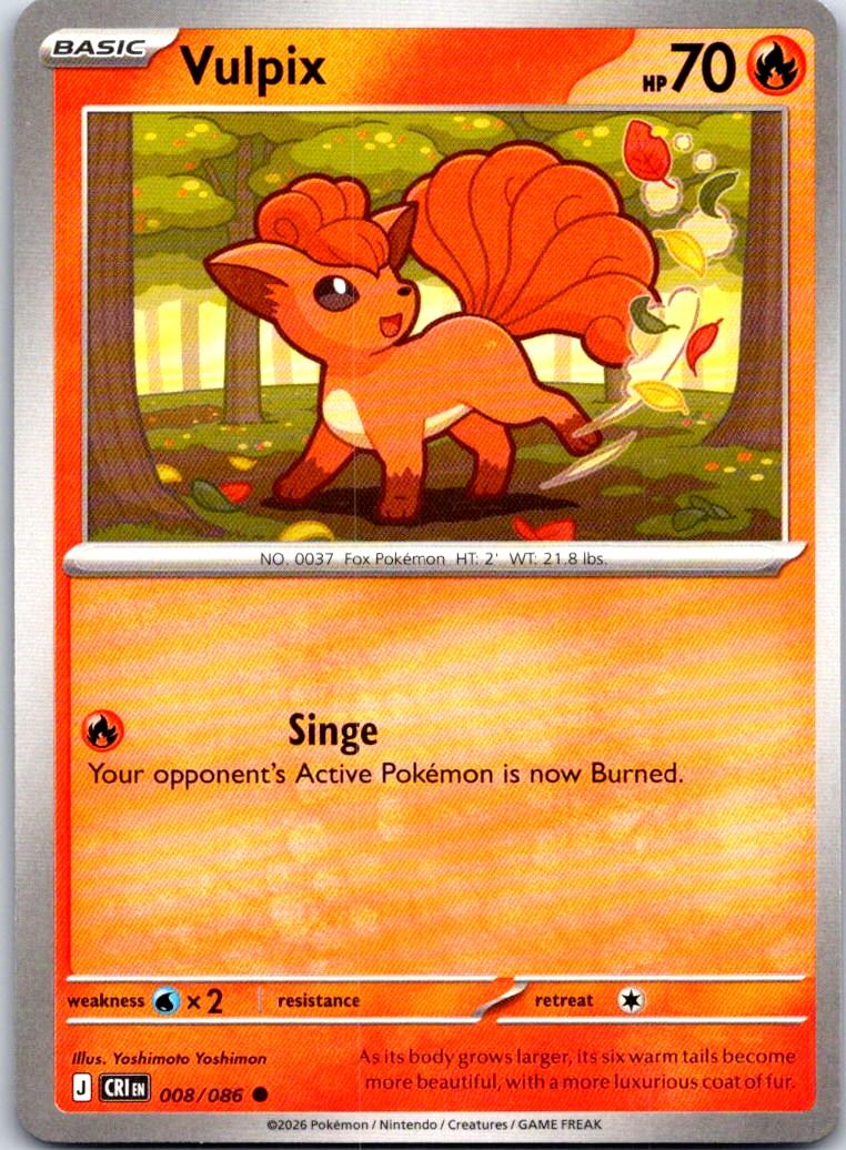 Vulpix - 008/086 - - CHAOS RISING - Pokemon - Common | AA111-34