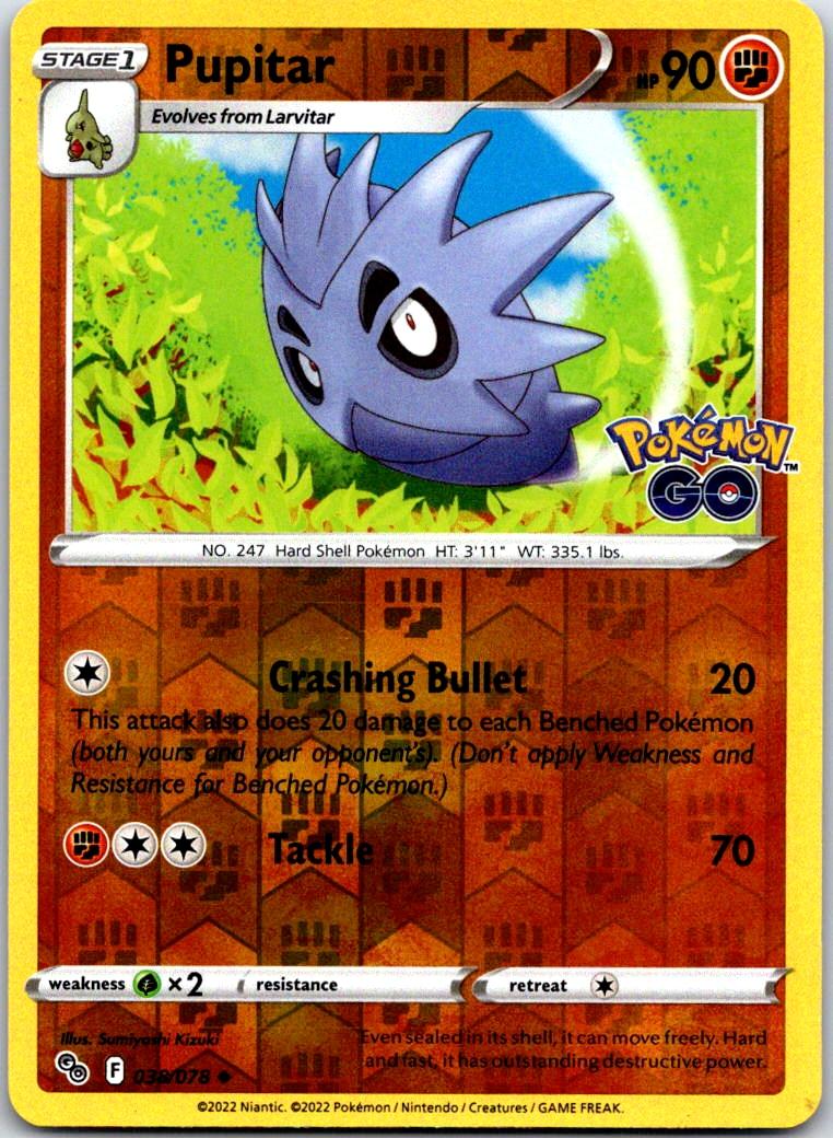 Pupitar - 038/078 - Reverse Holo - POKEMON GO - Pokemon - Uncommon | AA119-8