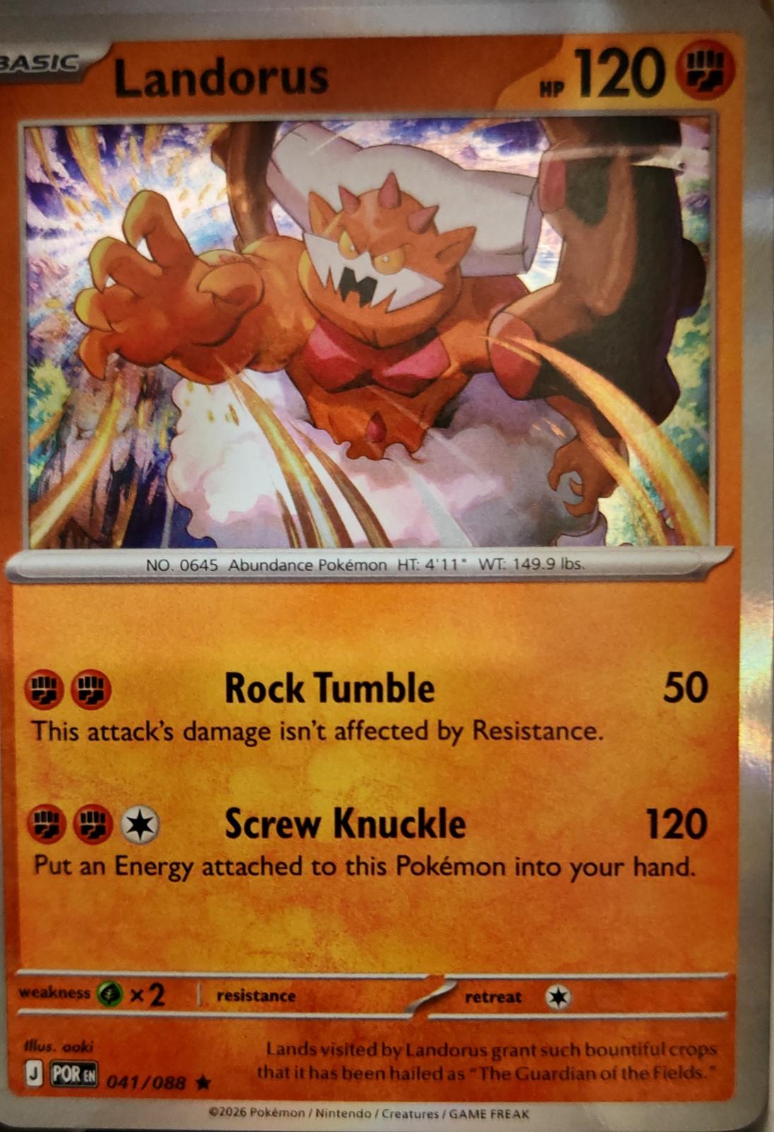 Landorus - 041/088 - Holo - PERFECT ORDER - Pokemon - Rare | AA06-35