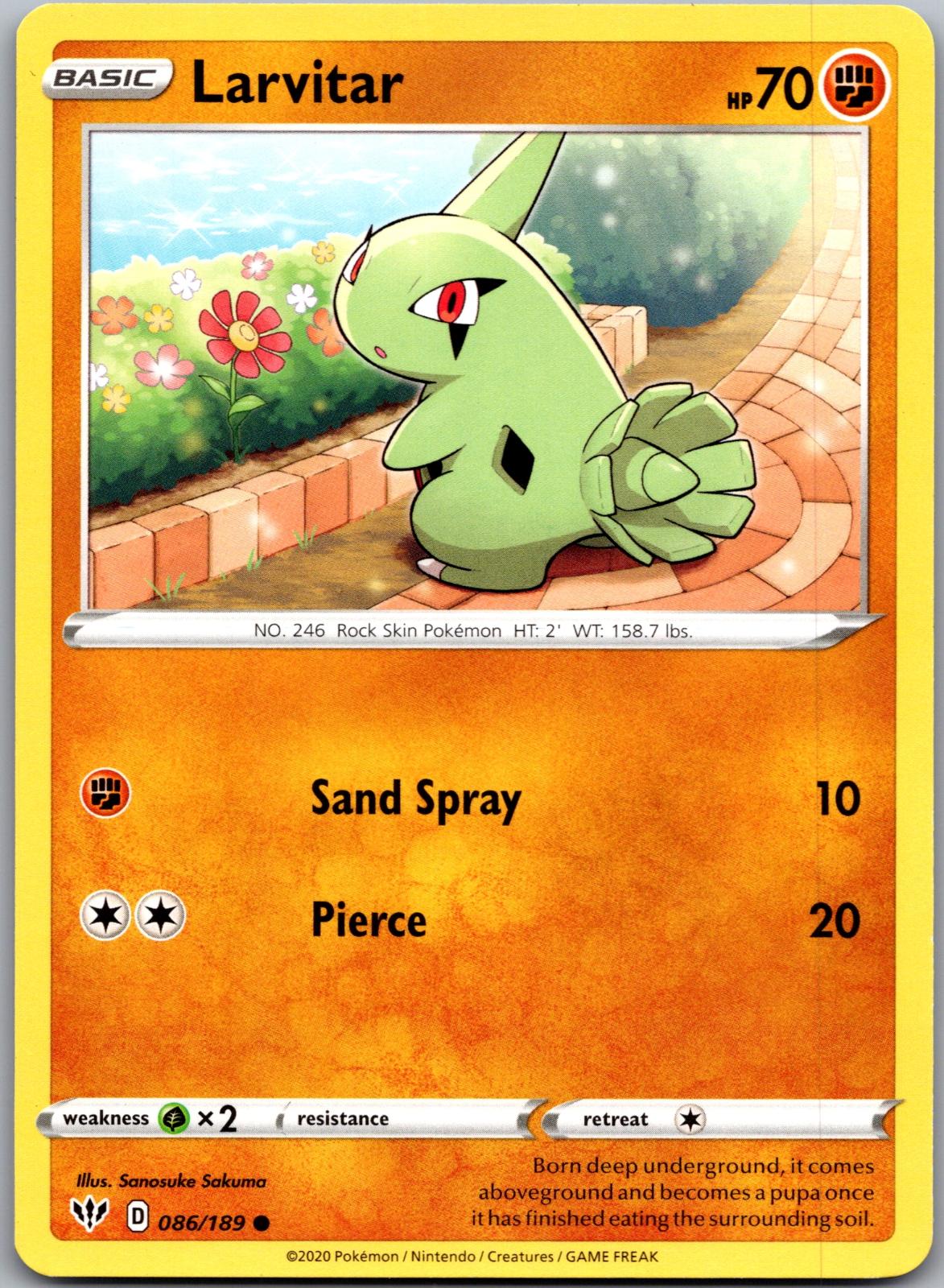Larvitar - 086/189 - - DARKNESS ABLAZE - Pokemon - Common | AA90-28